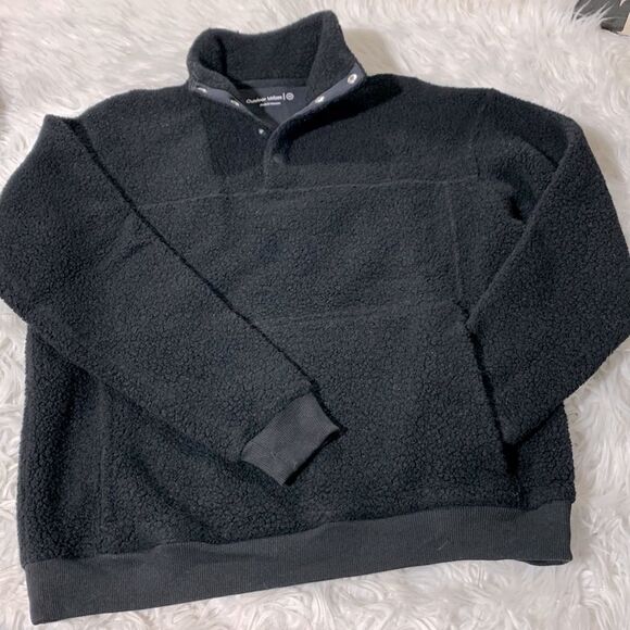 OUTDOOR Voices mega fleece snap up standup collar wool blend pocket XS
